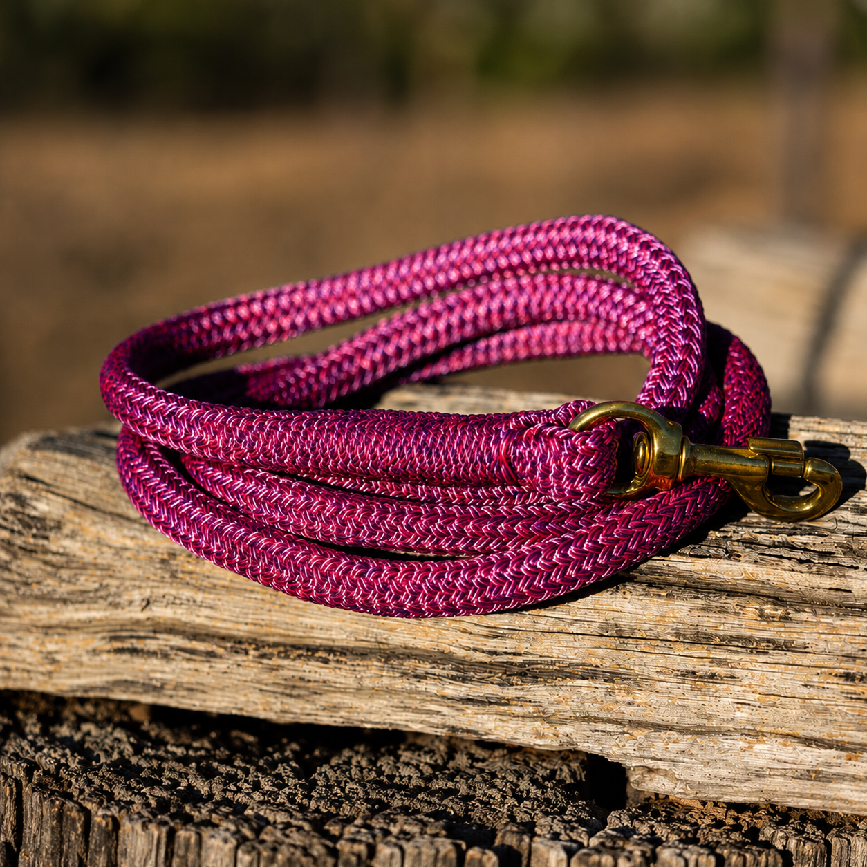 Double Braided Rope Dog Lead – Pink