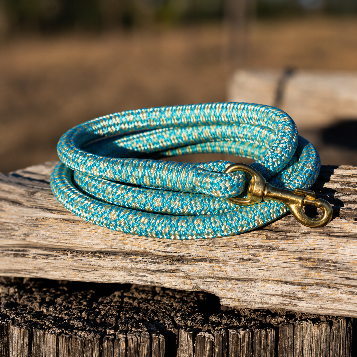 Double Braided Rope Dog Lead – Teal