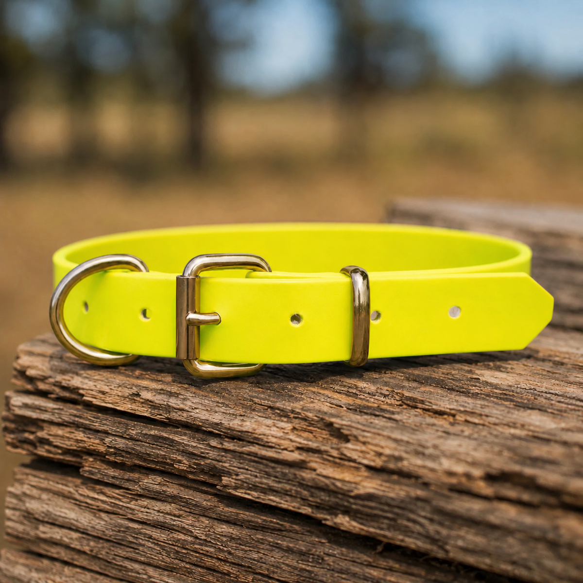 Heavy-Duty Reflective PVC Dog Collar - Fluro Yellow